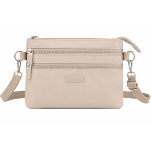 Torebka damska beżowa listonoszka na ramię pasek