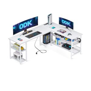 Biurko Gamingowe Narożne 150x102 cm Białe