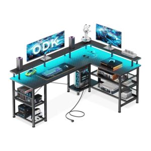 Biurko Gamingowe Narożne 168x120 cm Carbon