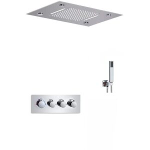 Zestaw Prysznicowy Podtynkowy Deszczownica LED Chrom