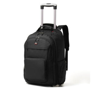 Plecak na kółkach podróżny 45L czarny z teleskopowa rączka