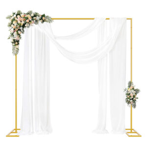 Złoty stojak dekoracyjny na tło 2,4 × 2,4 m metalowa rama ścianka