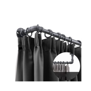 Drążek do zasłon industrialny 81-144 cm czarny