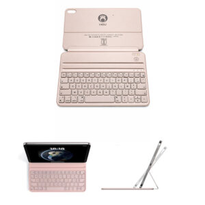Klawiatura do iPad 10 gen 10,9 AZERTY Bluetooth magnetyczna etui różowa