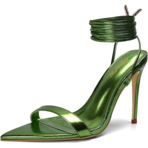 Zielone sandały damskie szpilki 11 cm wiązane EU41 (24.5cm)